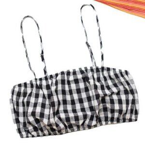 Hot Lava gingham cotton cropped top - S
